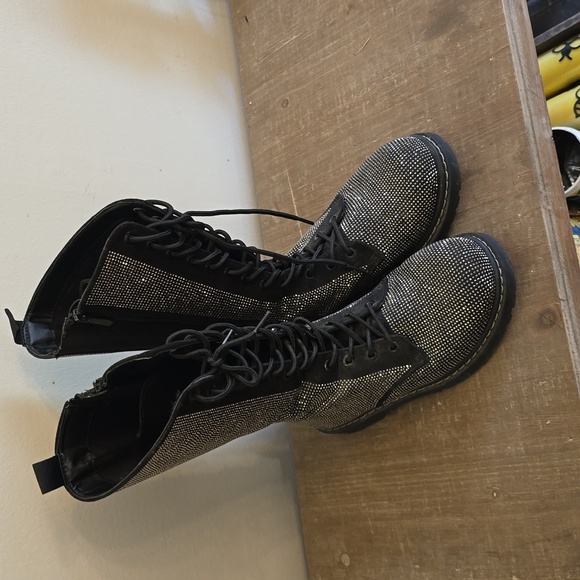 Torrid Shoes - Betsey Johnson Embellished Mid Calf Combat Bootie